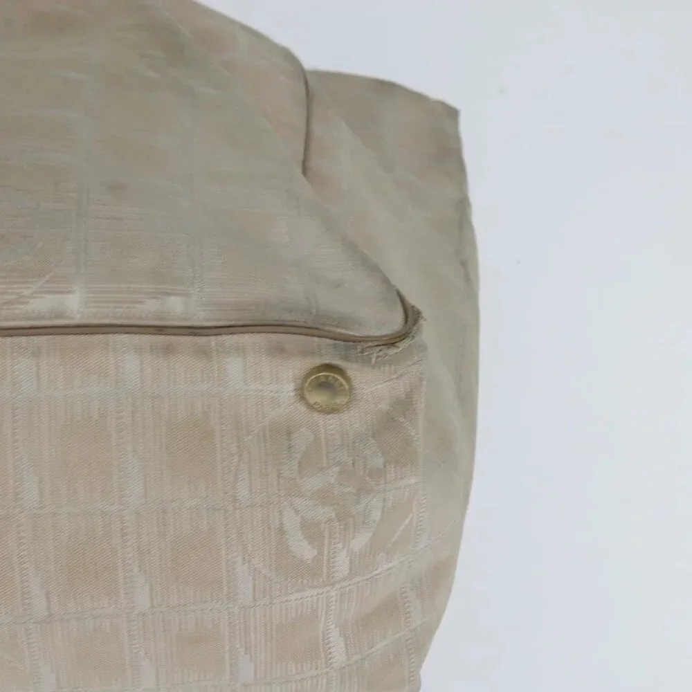 CHANEL New Travel Line Tote Bag Nylon Beige Gold CC - Picture 5 of 16